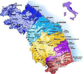 Le Marche is located about halfway down the boot of Italy on the ...